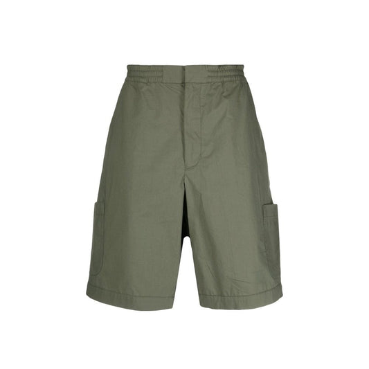Green Cotton Bermuda Shorts
