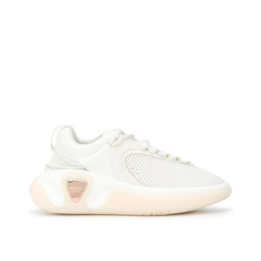 White Fabric Athletic Sneakers