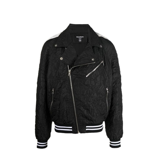 Black Polyester Bomber