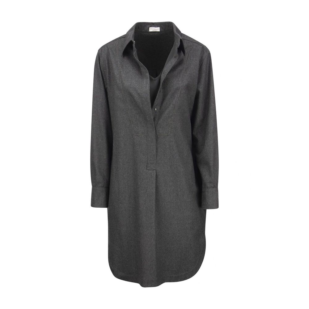 Gray Wool Casual Dress