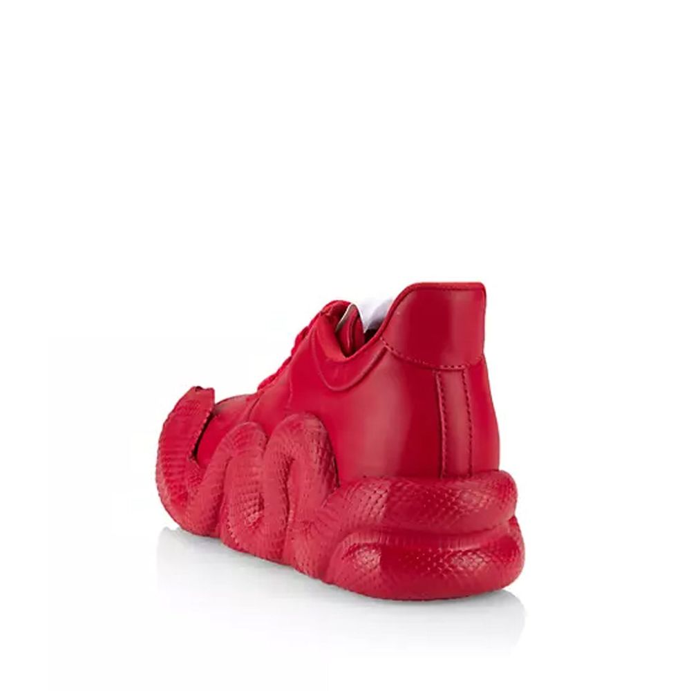 Red Calfskin Chunky Sneakers
