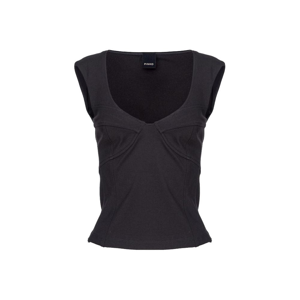 Black Viscose Women Top