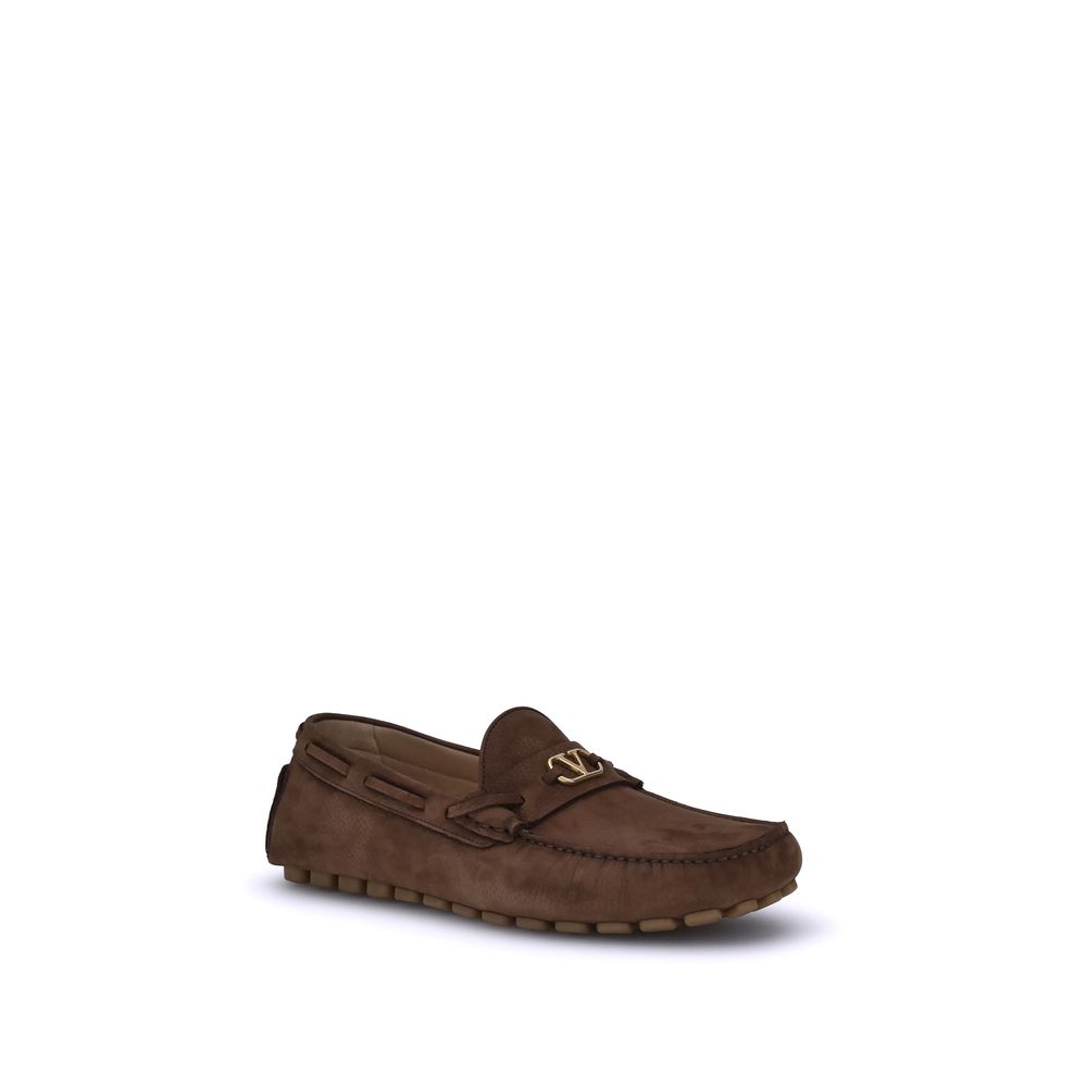 Brown Rubber Slip-On Loafers