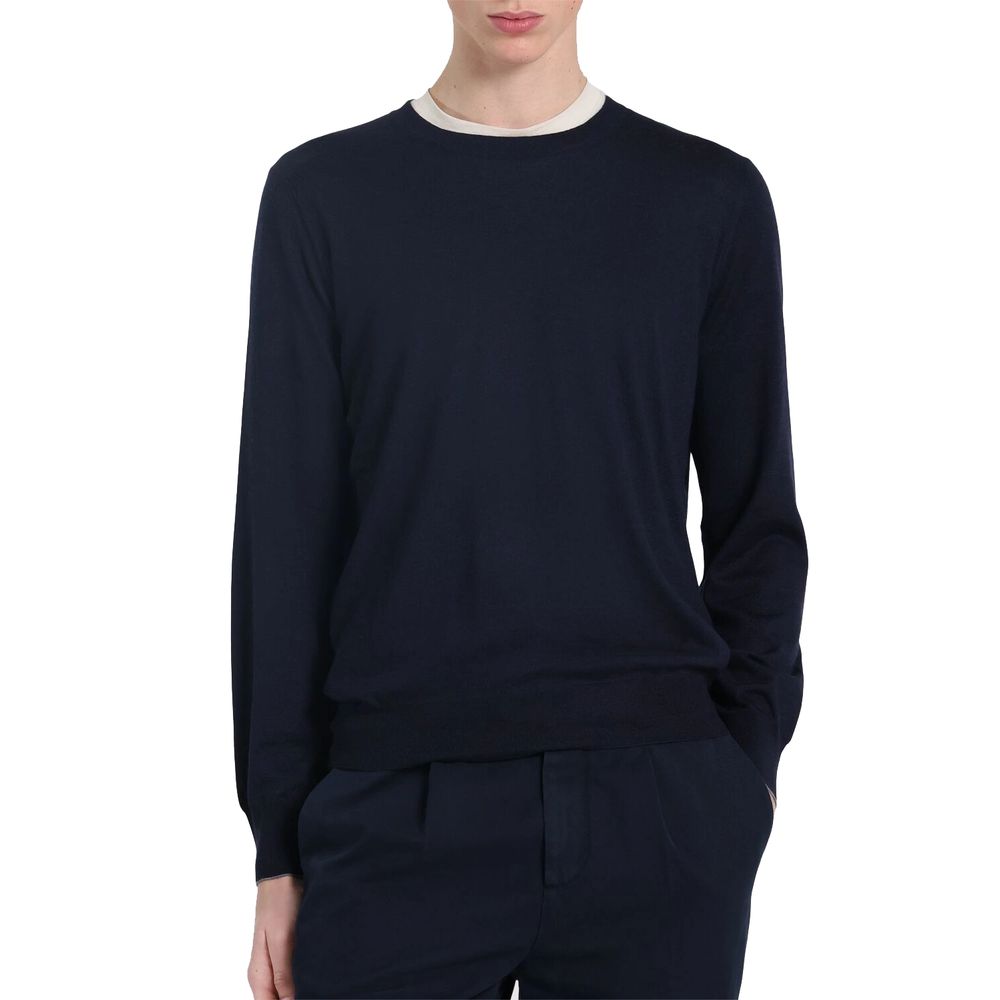 Blue Cashmere Men Sweater