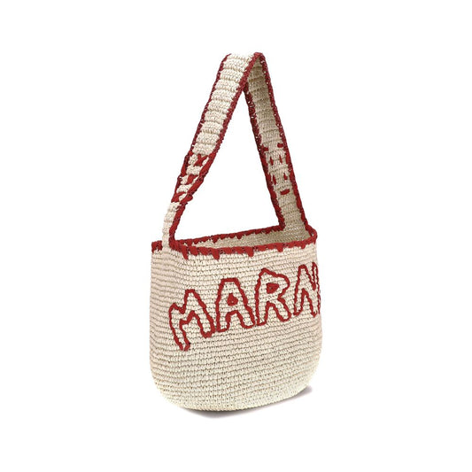 Beige Raffia Shoulder Bag