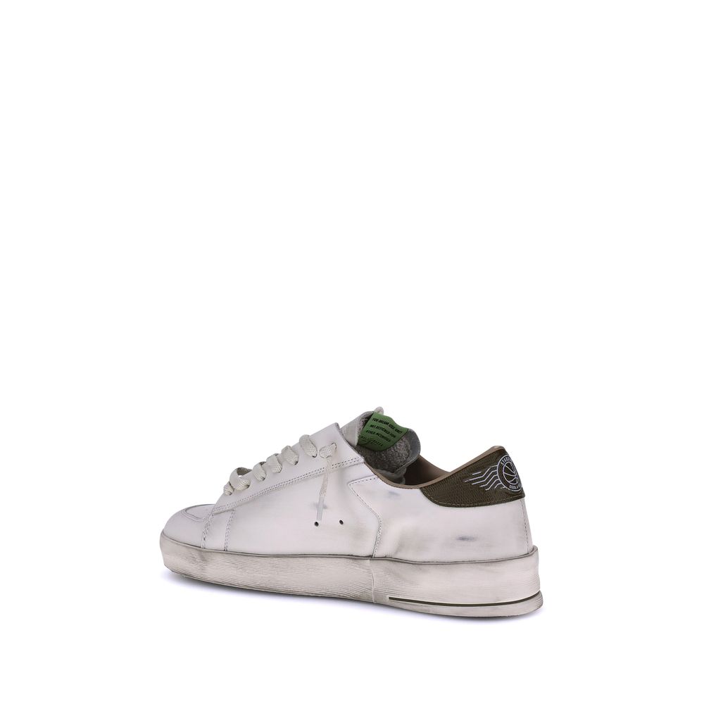 White Calf Leather Bos Taurus Low Top Sneakers