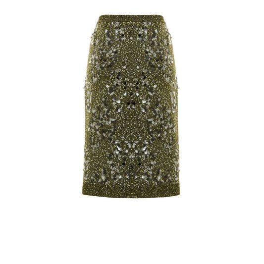 Green Viscose Mini Skirt