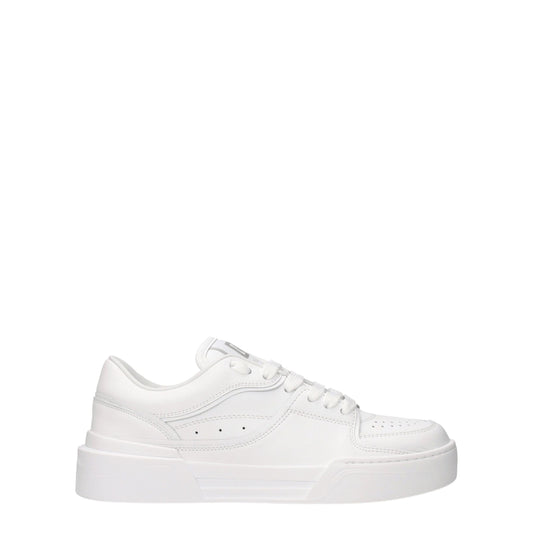 White Leather Low Top Sneakers