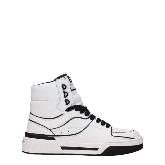White Leather High Top Sneakers
