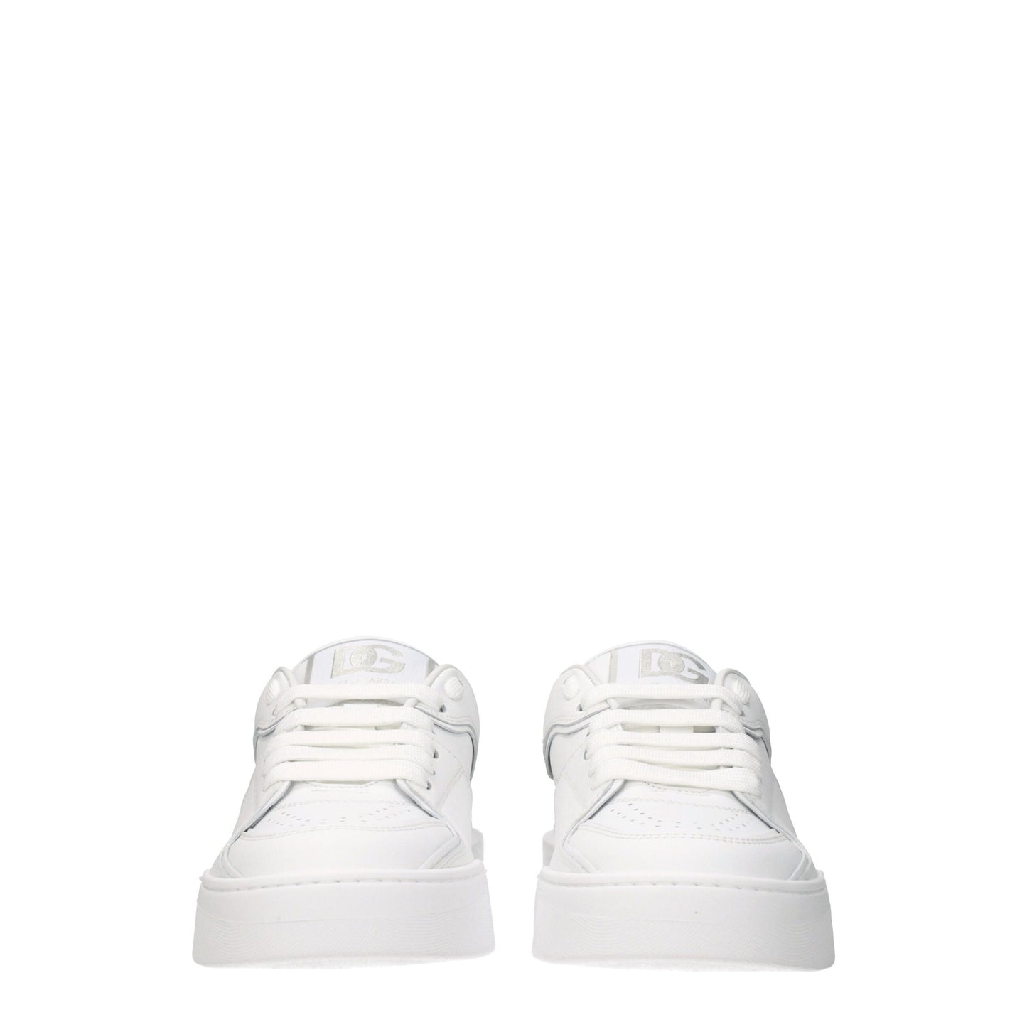 White Leather Low Top Sneakers