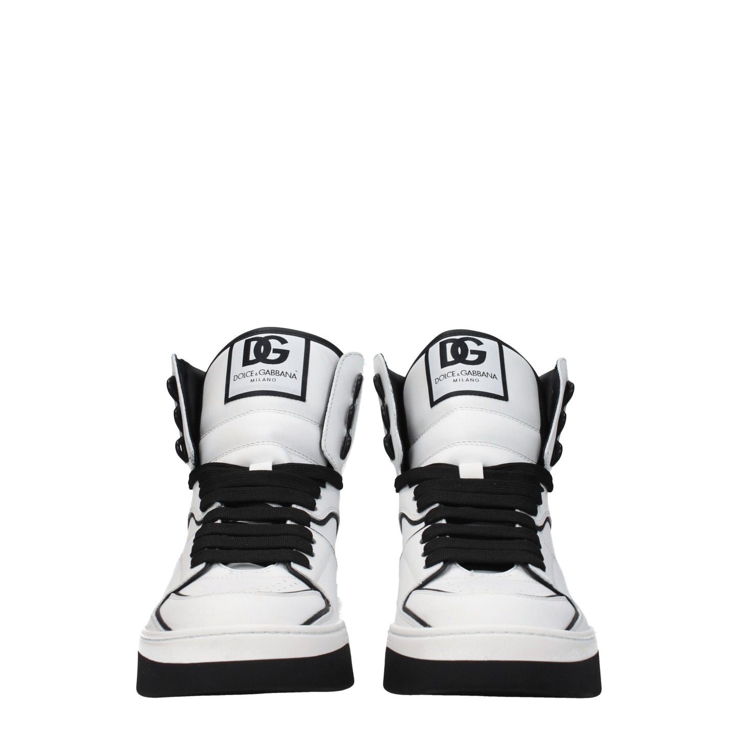 White Leather High Top Sneakers