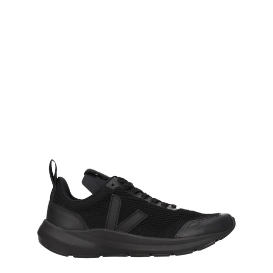Black Fabric Athletic Sneakers