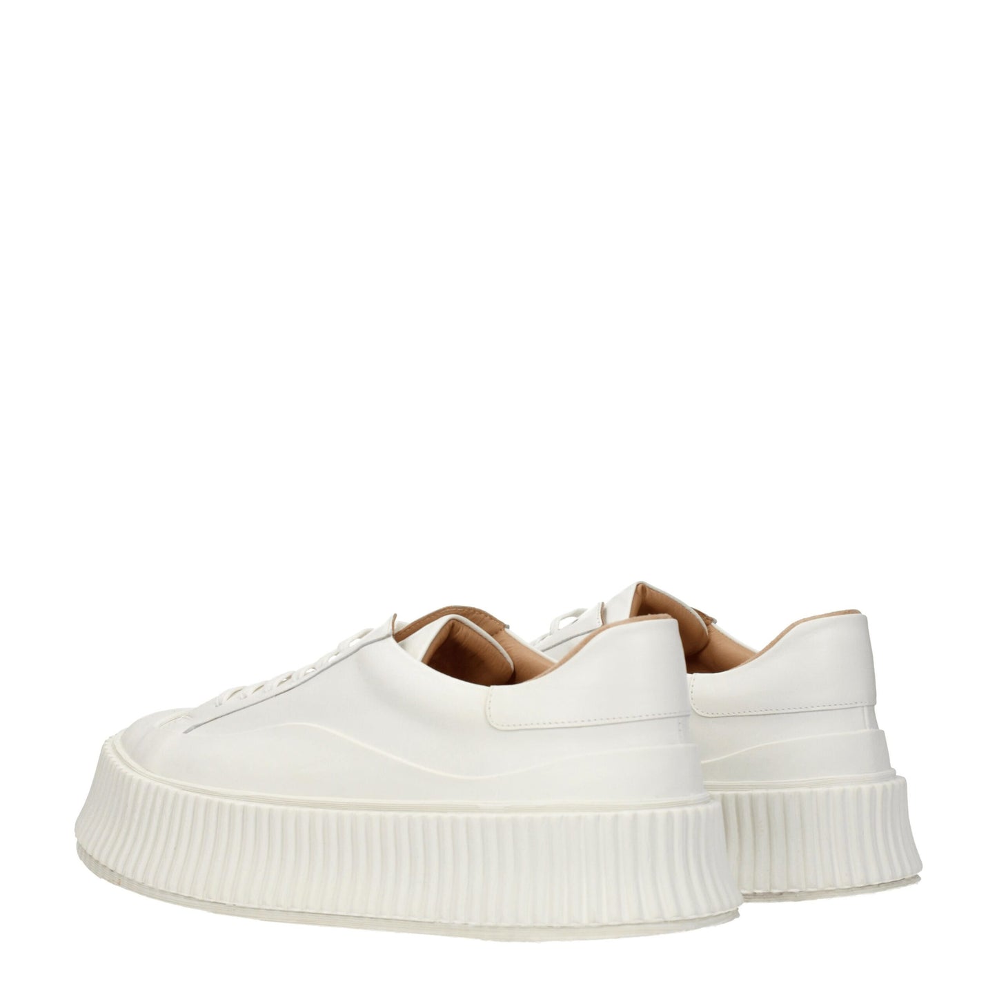 White Leather Platform Sneakers