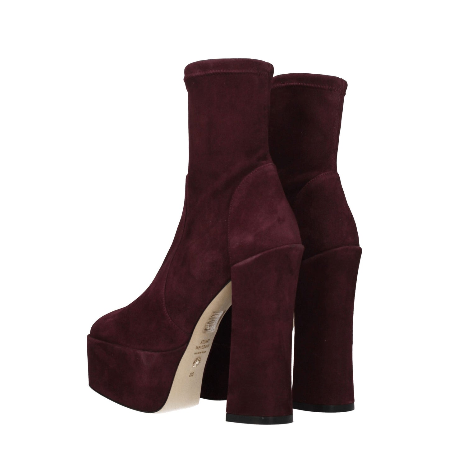 Purple Leather Ankle Boots