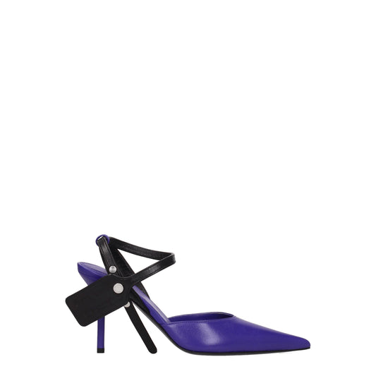 Purple Leather High Heel Pumps