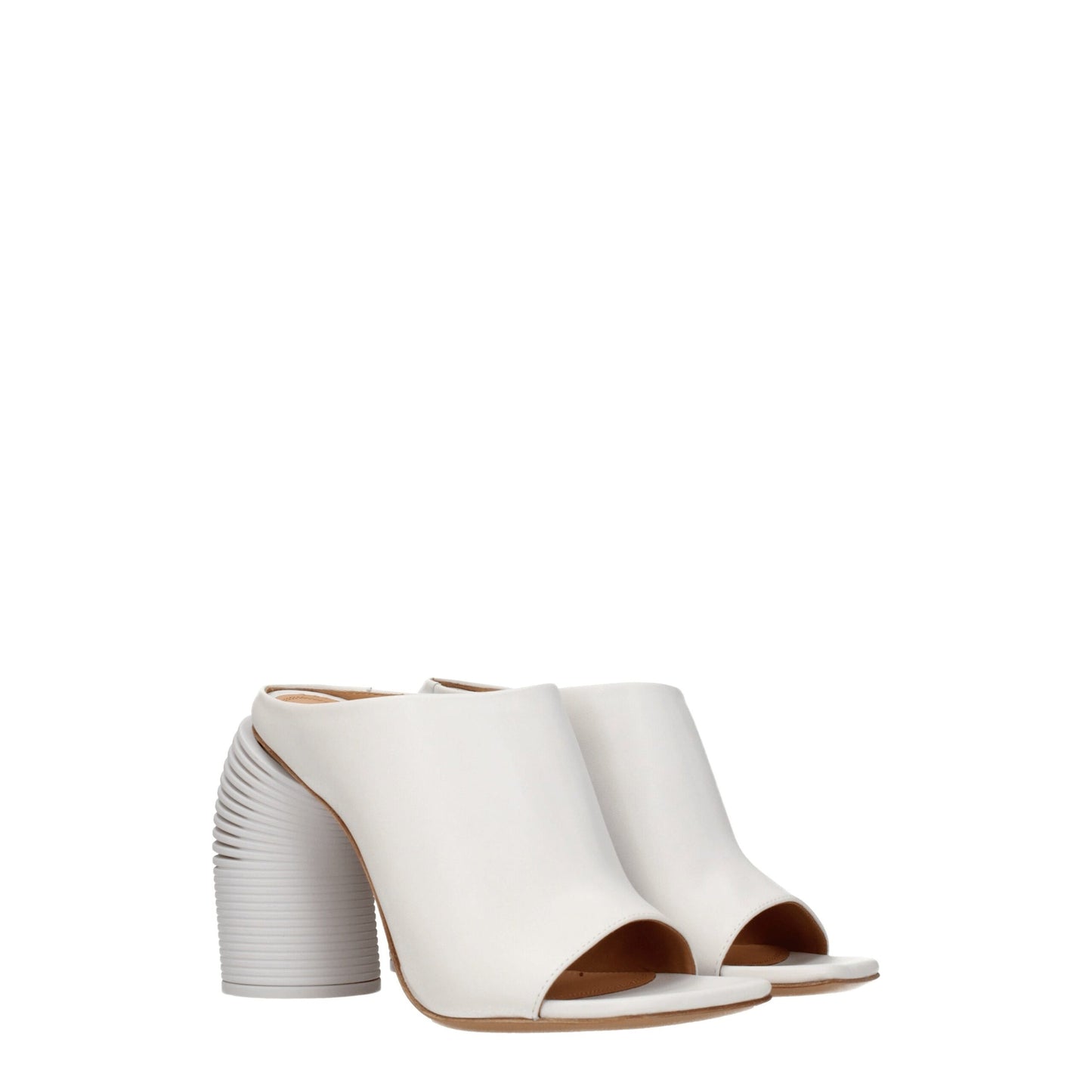 White Leather Platform Sandals