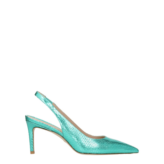 Green Leather High Heel Pumps