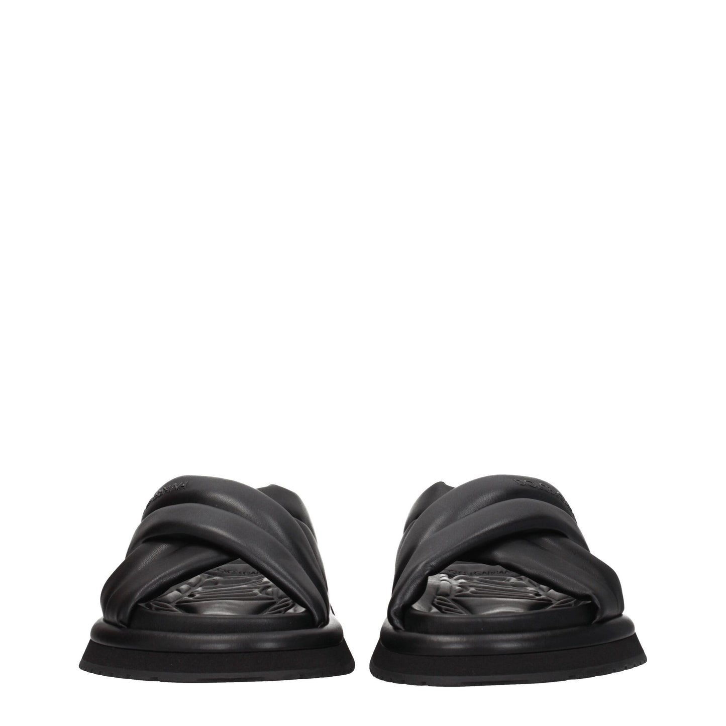 Black Leather Slippers
