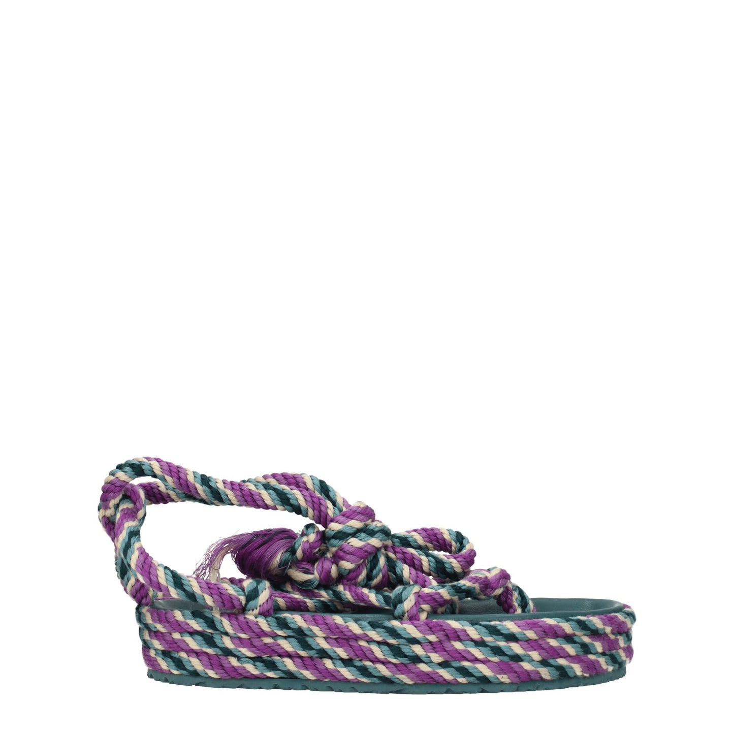 Multicolor Fabric Flat Sandals