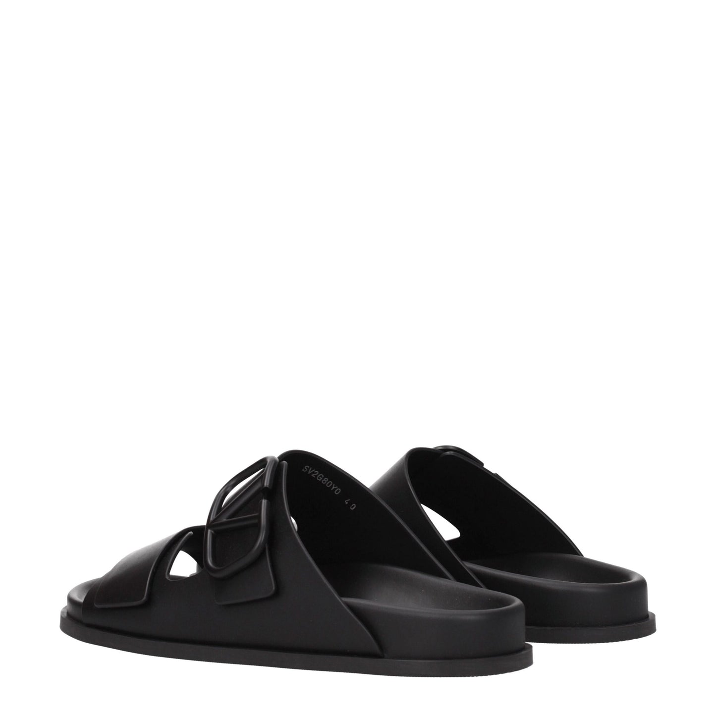 Black Leather Slippers
