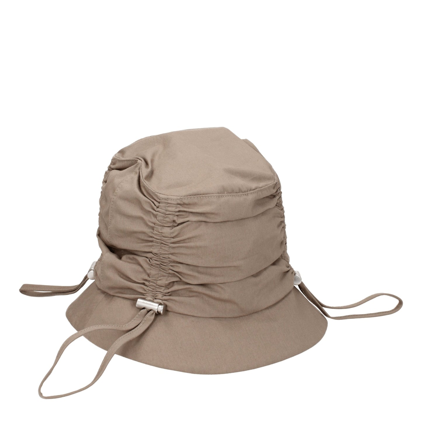 Beige Cotton Bucket Hat