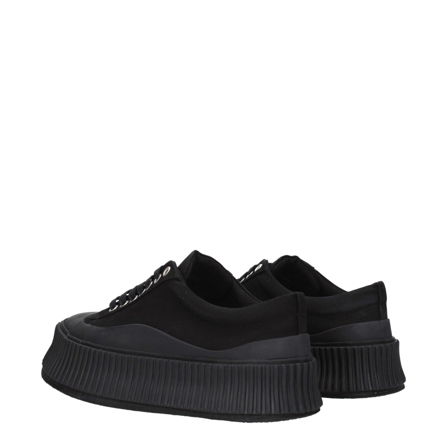 Black Fabric Chunky Sneakers