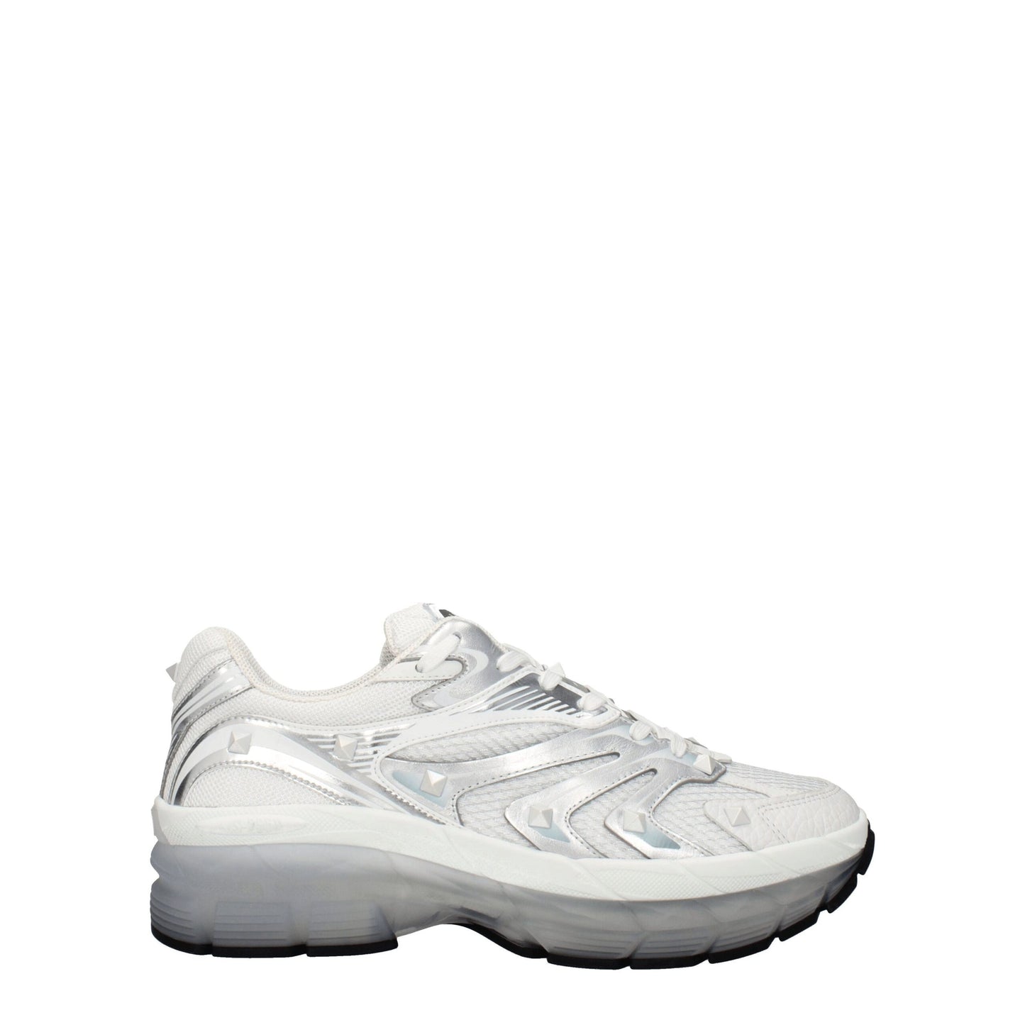 White Fabric Athletic Sneakers