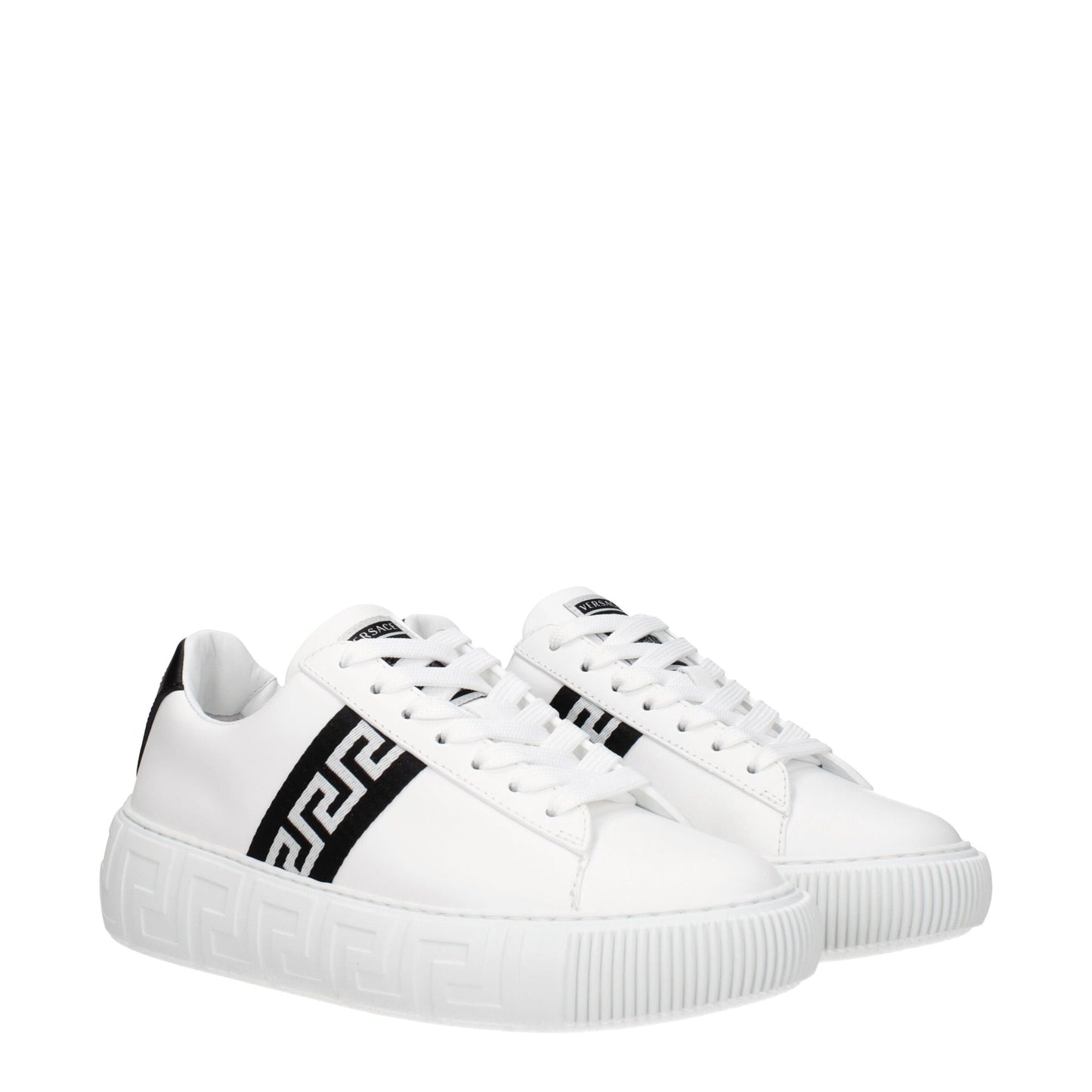 White Leather Low Top Sneakers