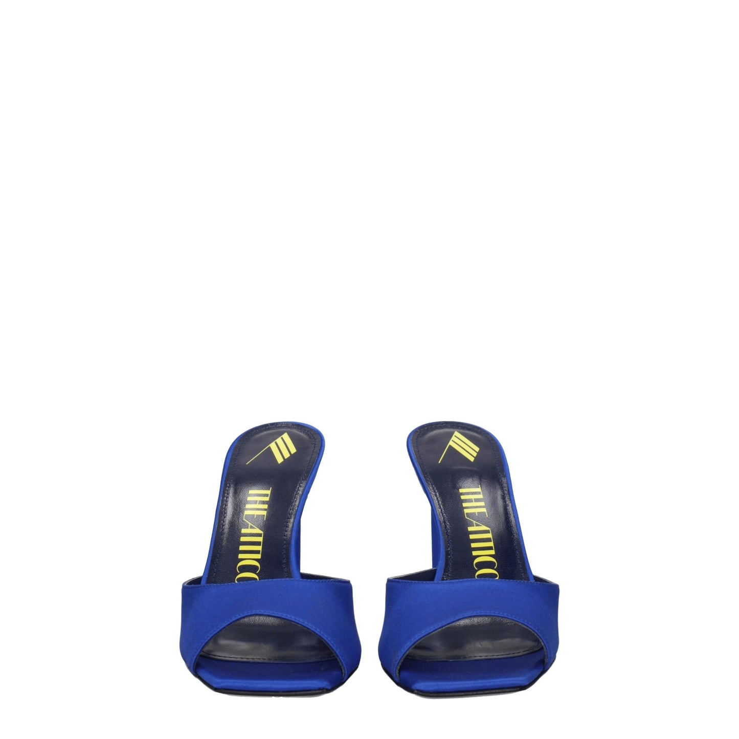 Blue Satin Stiletto Heel Sandals