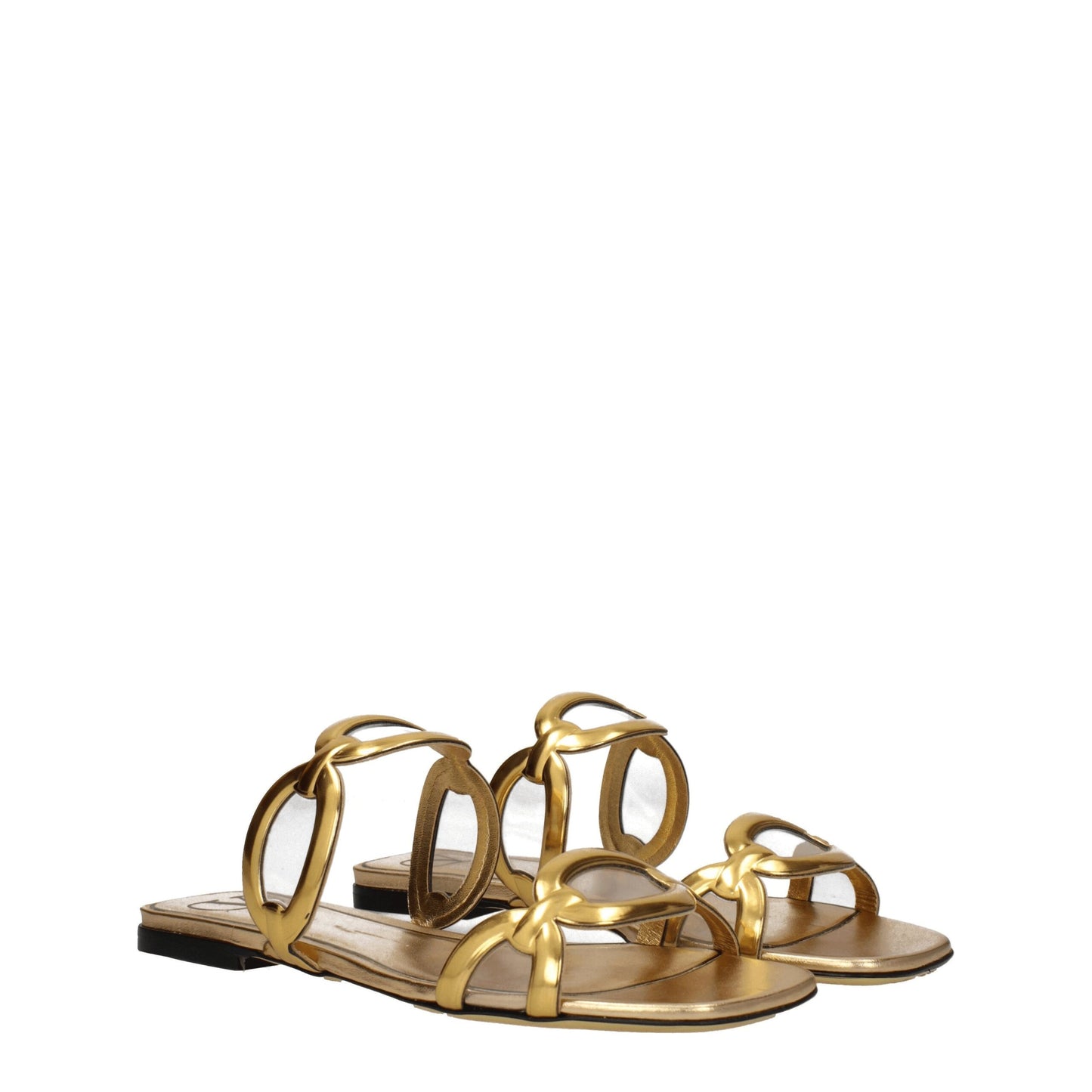 Gold Leather Slippers