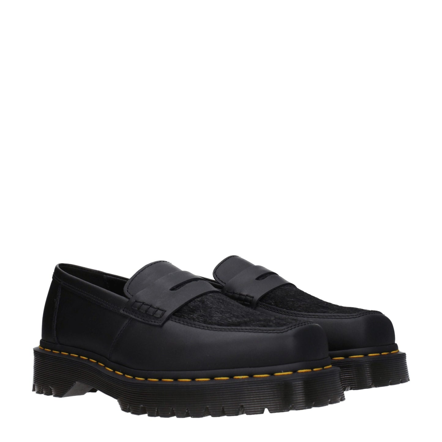 Black Leather Slip-On Loafers