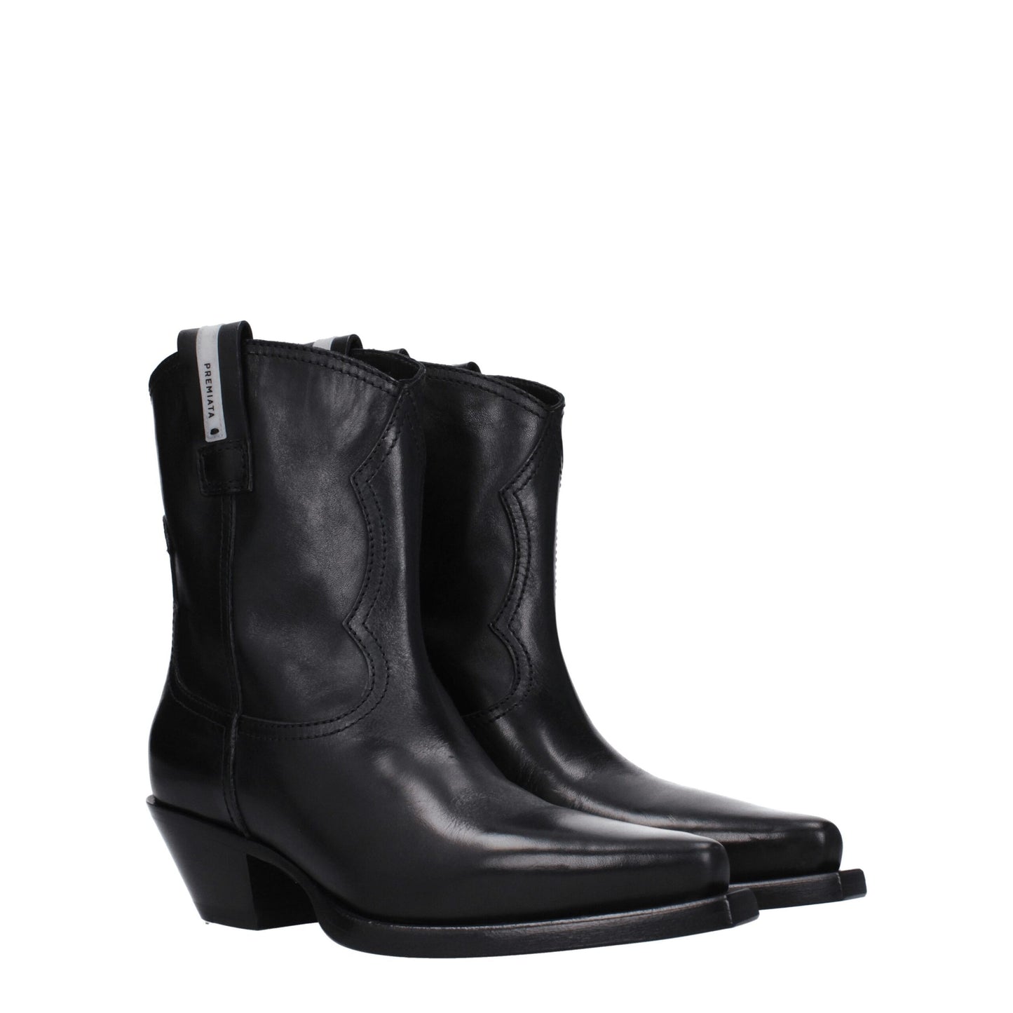 Black Leather Ankle Boots
