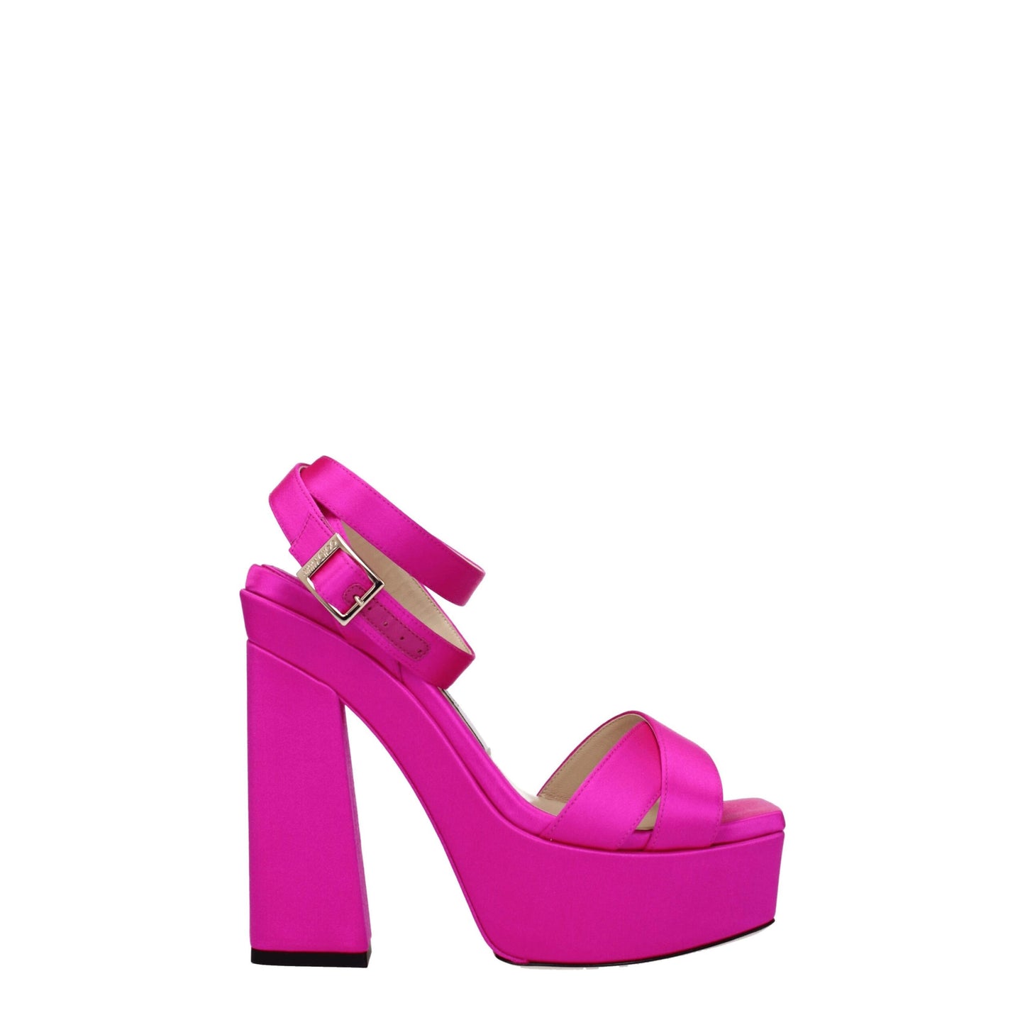 Pink Satin Platform Sandals