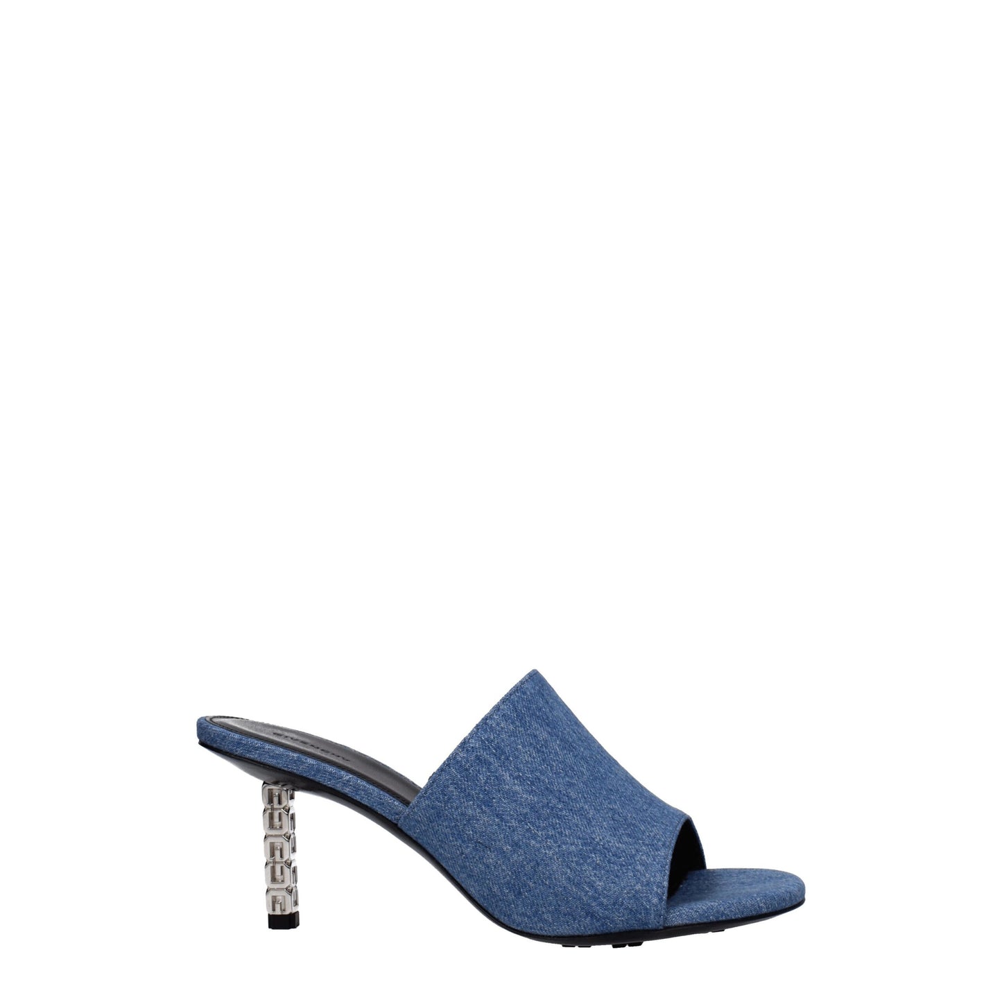 Blue Fabric Platform Sandals