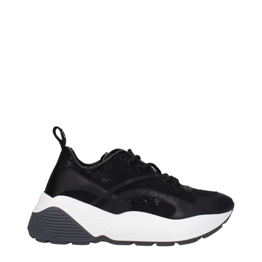 Black Fabric Chunky Sneakers
