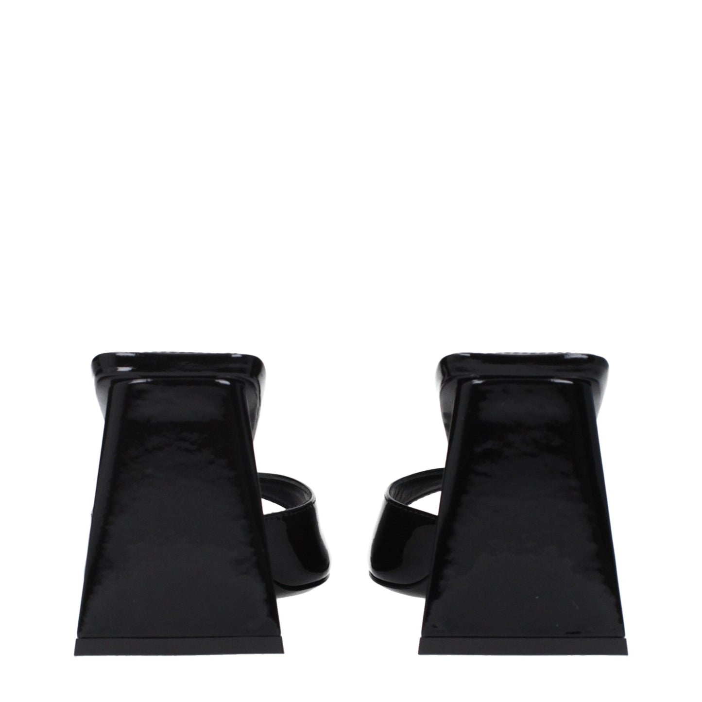 Black Leather Stiletto Heel Sandals