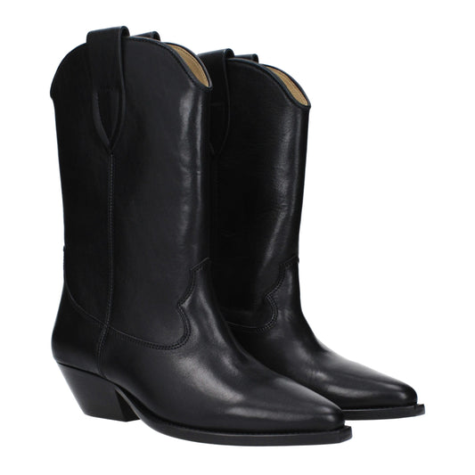 Black Leather Ankle Boots