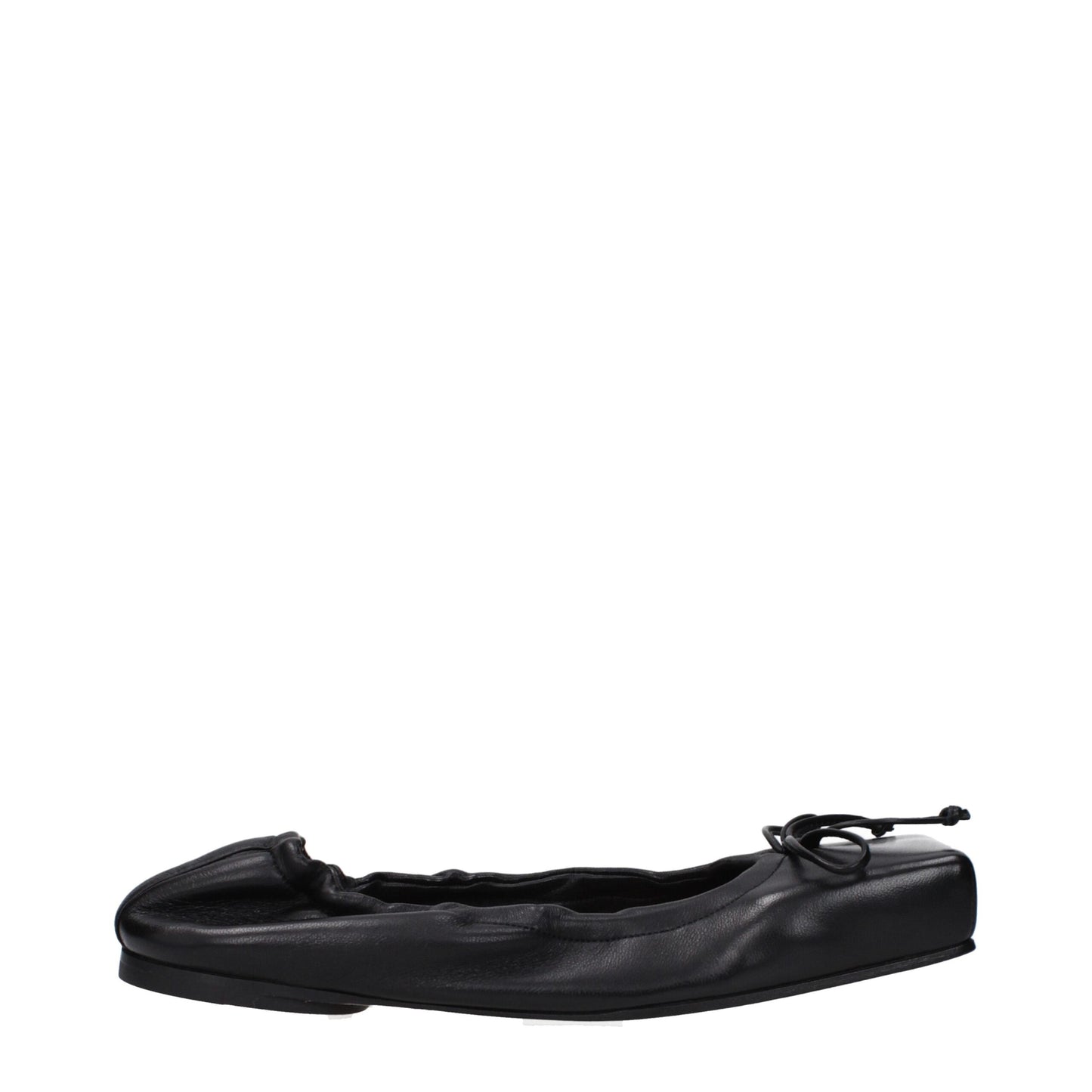 Black Leather Ballet Flats
