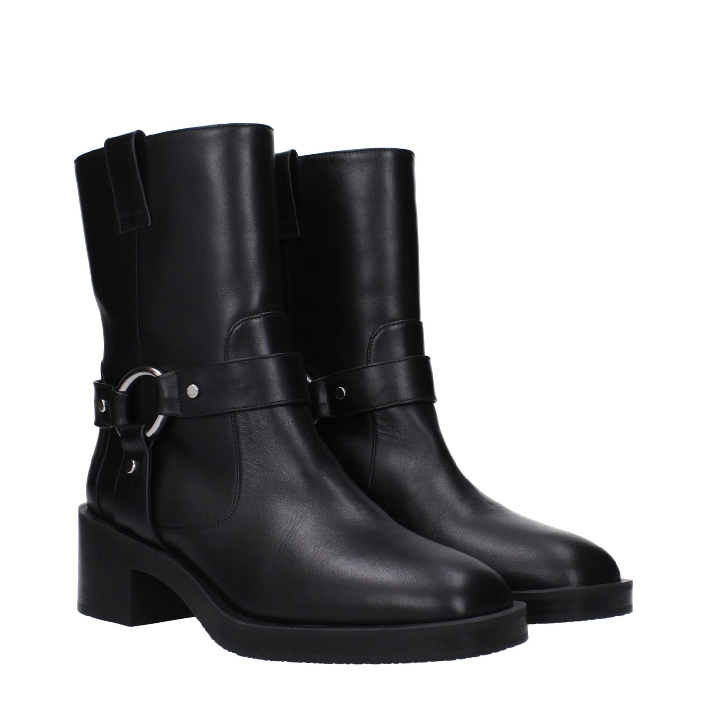 Black Leather Ankle Boots