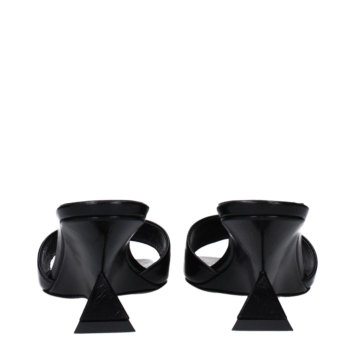 Black Leather Flat Sandals