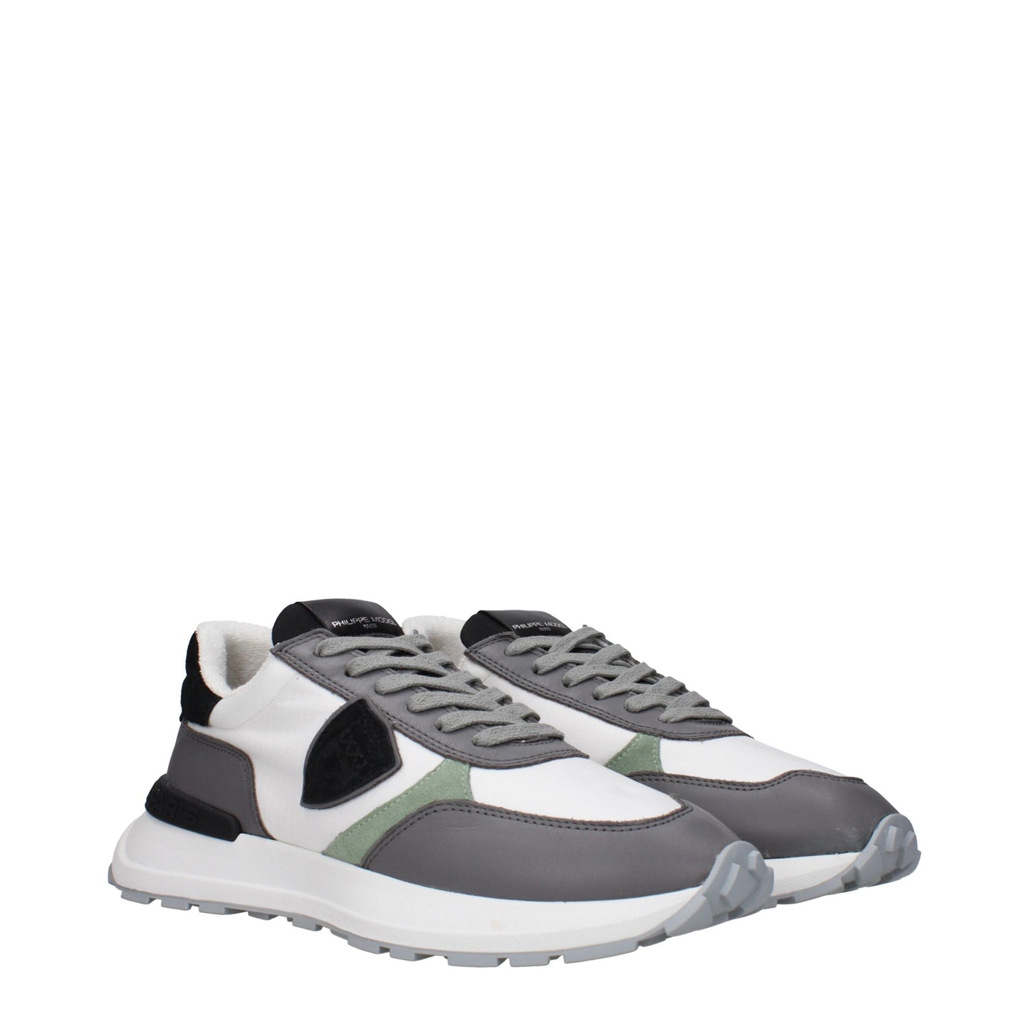 White Fabric Athletic Sneakers