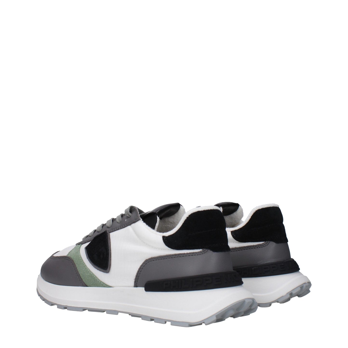 White Fabric Low Top Sneakers