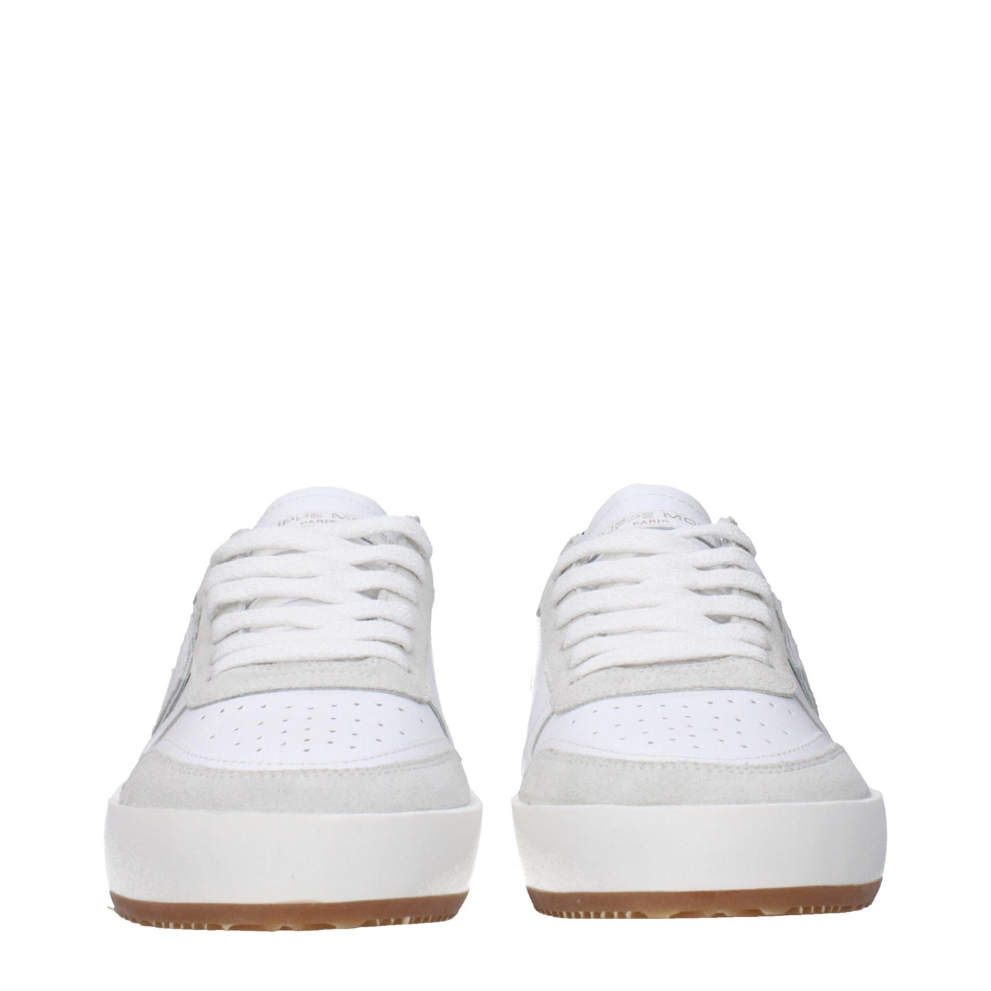 White Leather Low Top Sneakers