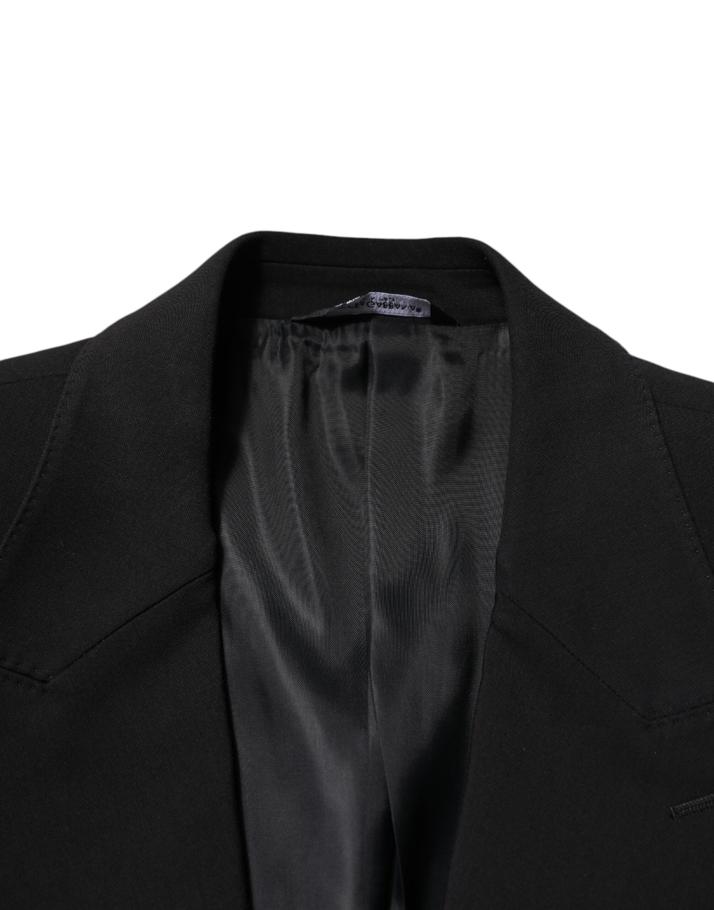 Black Cotton Single Breasted 2 Piece Suit