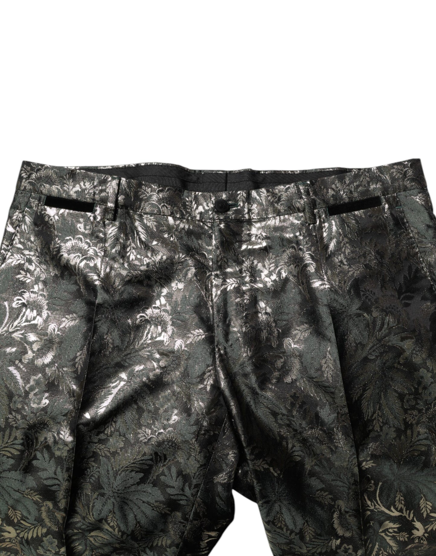 Metallic Floral Jacquard Silk 2 Piece Suit