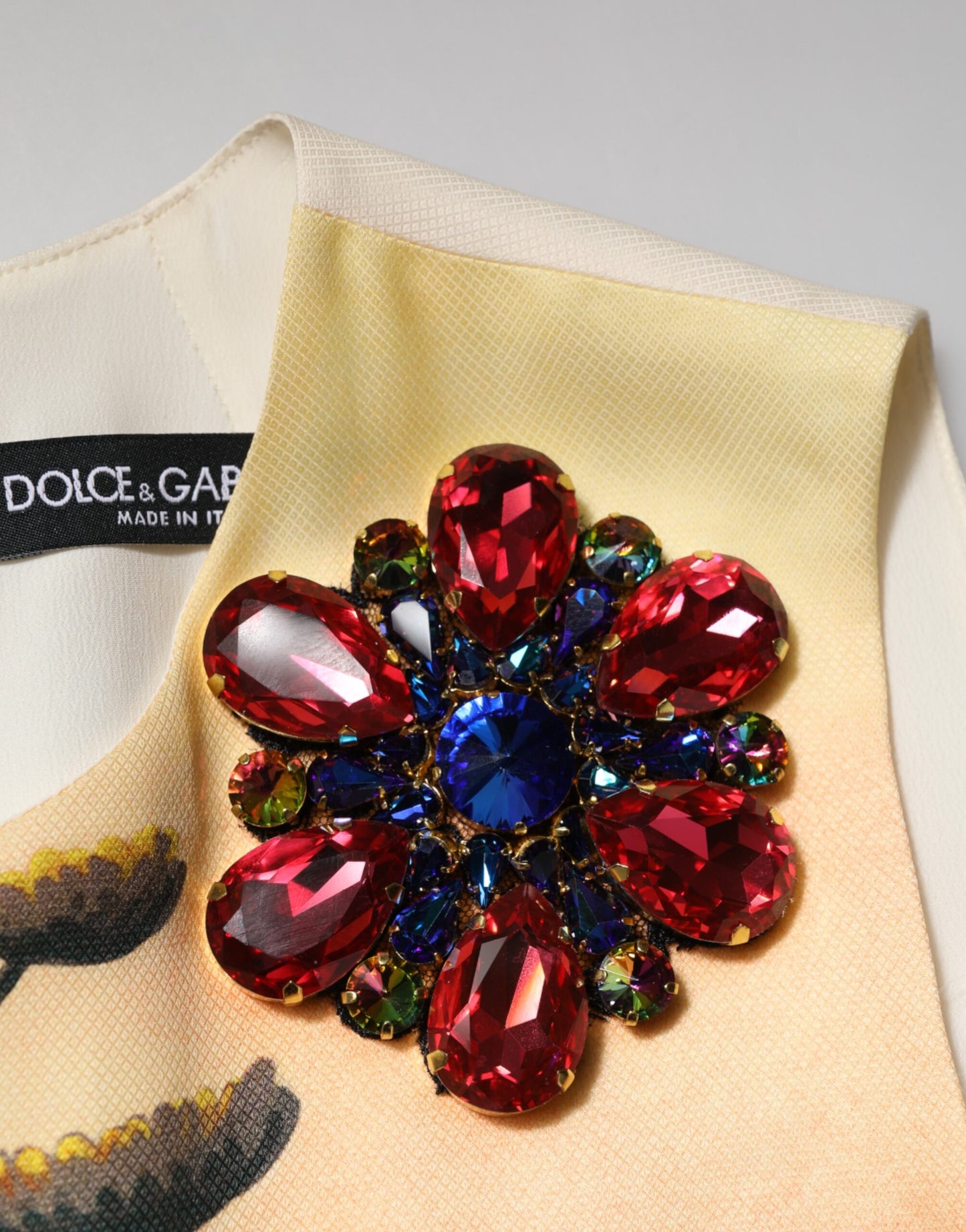 Multicolor Crystal Embellished A-line Mini Dress