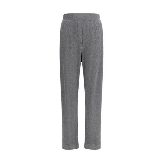 Gray Cotton Casual Pants