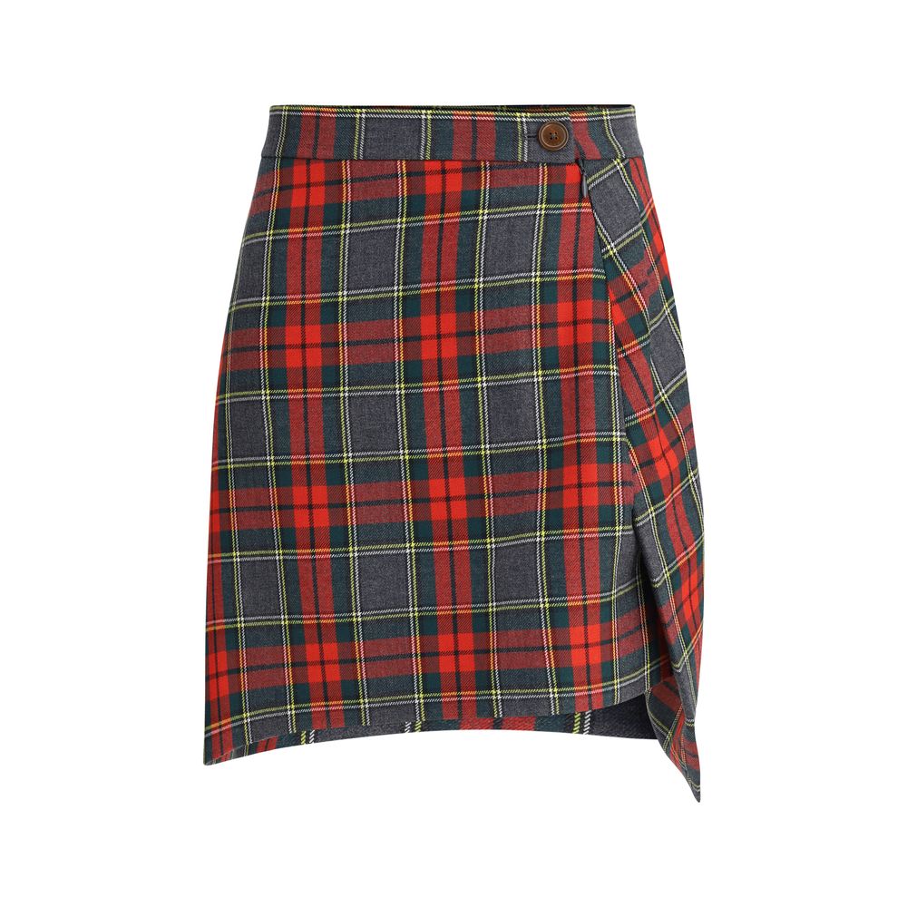 Multicolor Fleece Wool Mini Skirt