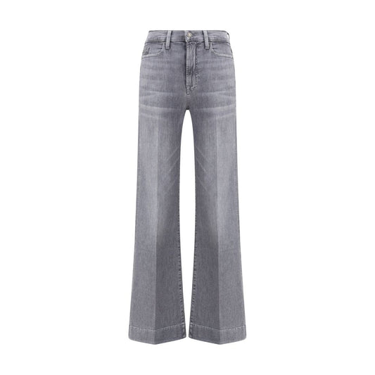 Gray Cotton Bootcut Jeans