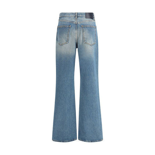 Light Blue Cotton Flared Jeans